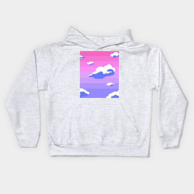 PIXEL CLOUDS I Kids Hoodie by CharlieCreator